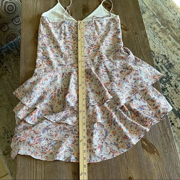 Prose and Poetry Asymmetrical Chiffon Ruffle Floral Spaghetti Strap Dress - Picture 11 of 16